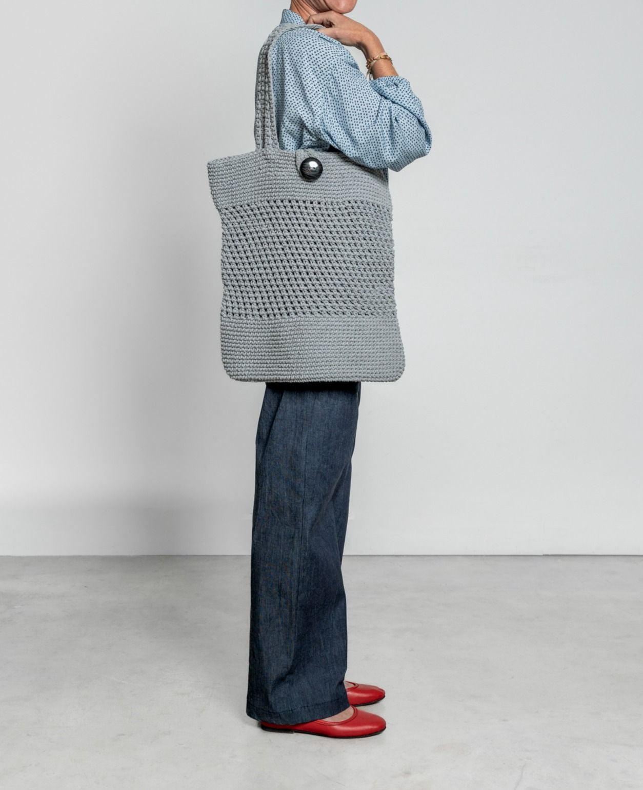 Crochet bag - light grey