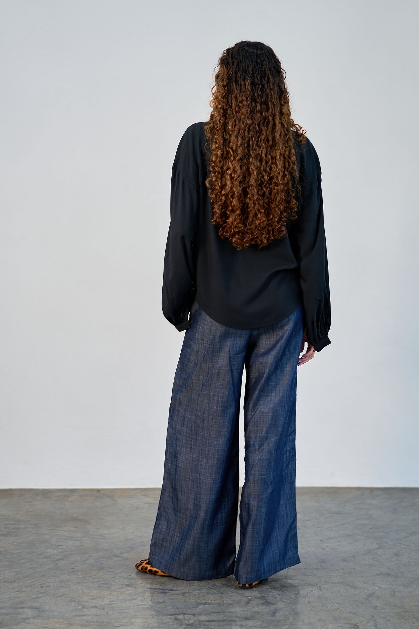 Soft wide legged cotton denims