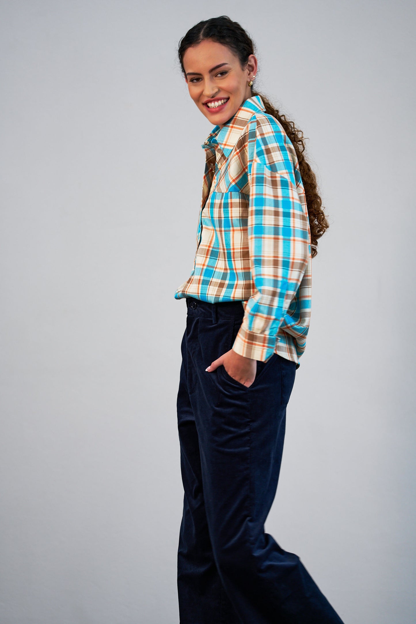 Navy corduory trousers