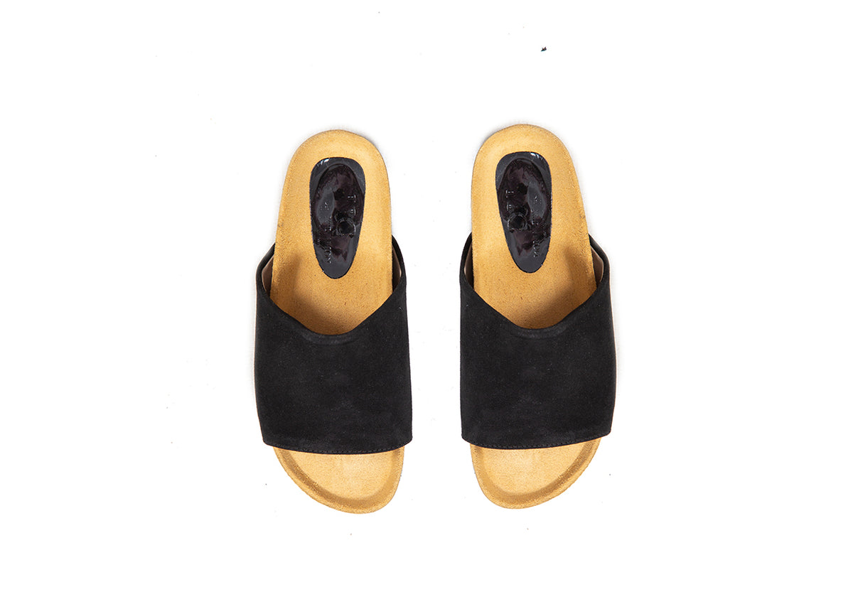 Greta Slides - black suede