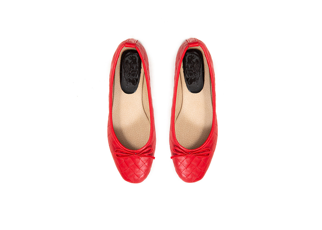 Ballet flat - red woven leather
