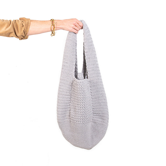 Crochet boho bag - light grey