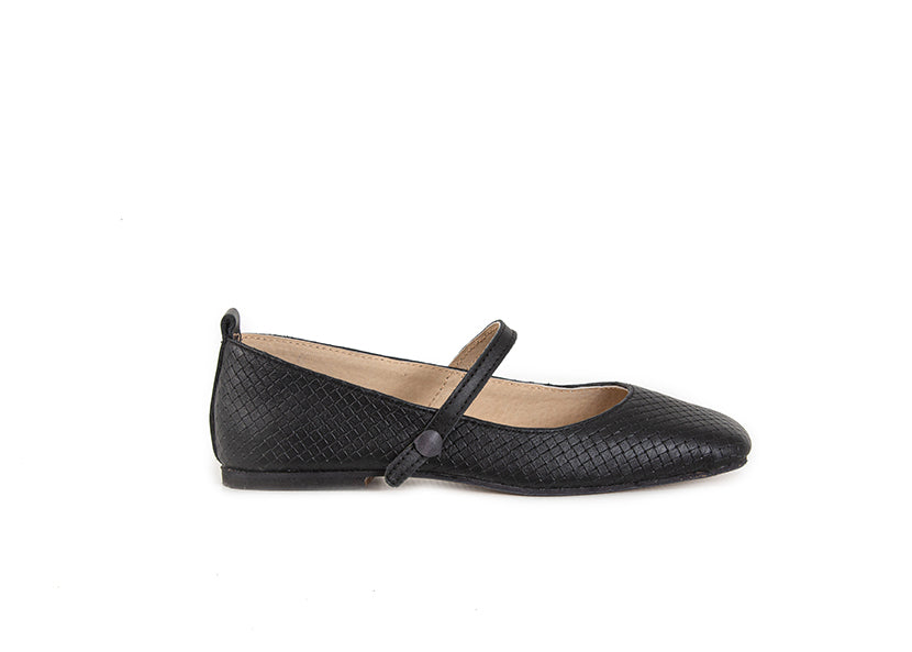 Mary Jane square toe - black woven leather – House of Cinnamon