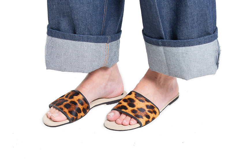 Leopard print slides