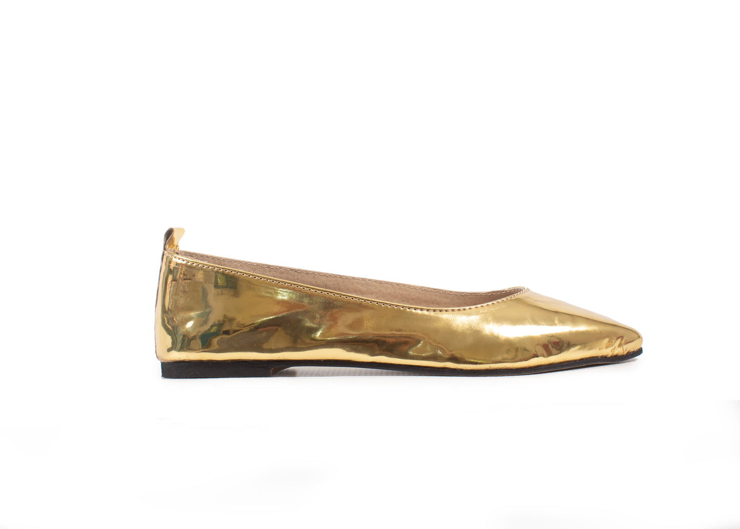 Pointed Flat - gold supa leather