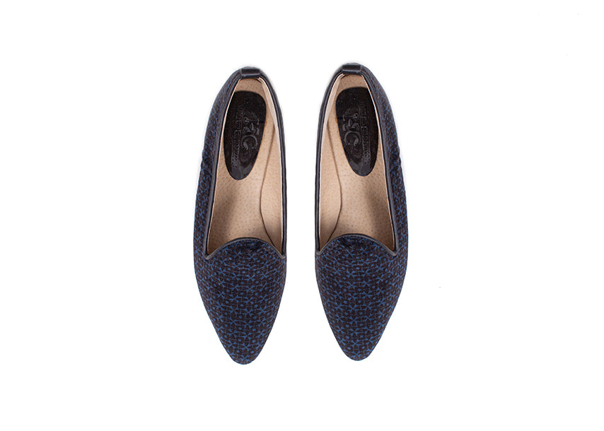 Pointed Loafer - printed velvet