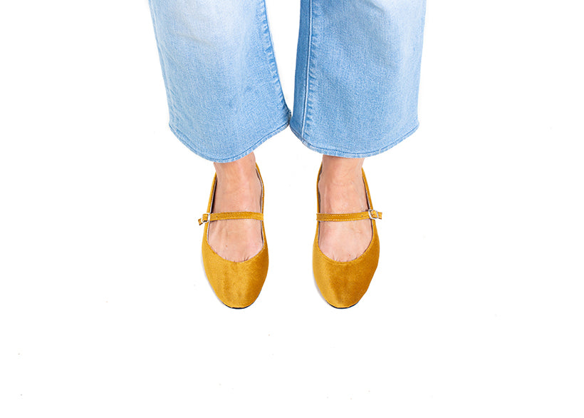 Mary Jane ballet flats - ochre