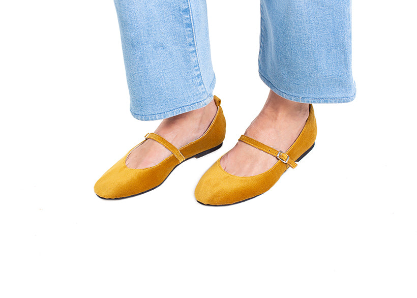 Mary Jane ballet flats - ochre