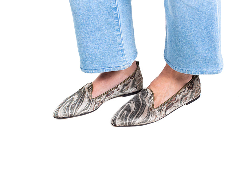 Pointed Loafer - dappled velvet