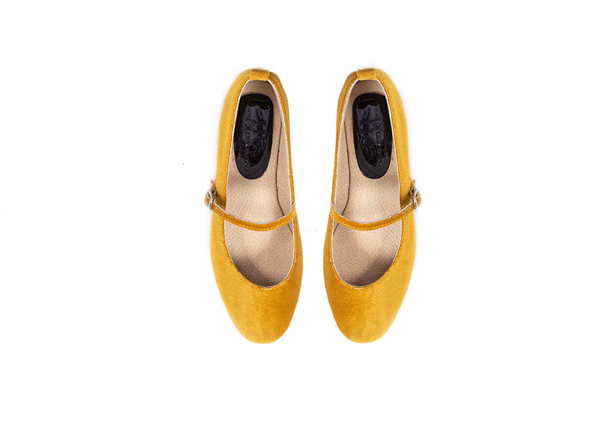 Mary Jane ballet flats - ochre