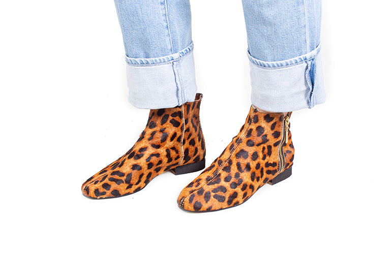 Classic ankle boot - Calfhair leopard print