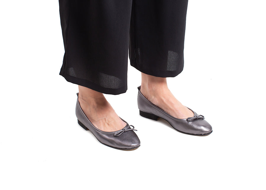 Ballet Flat - Metallic Smokey Grey