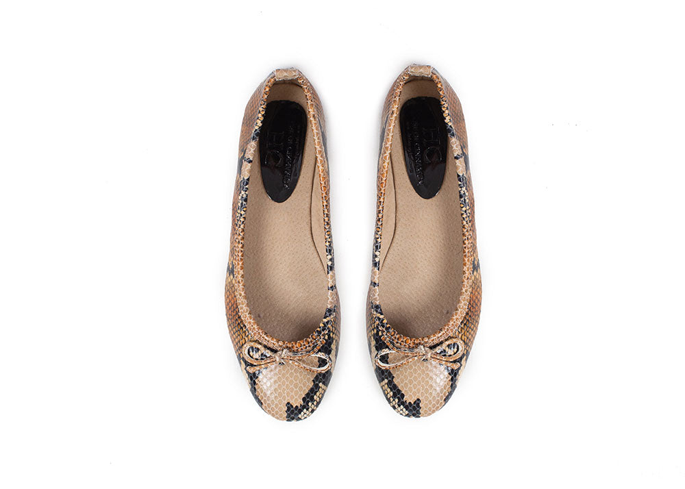 Ballet Flat - Borneo snakeprint leather