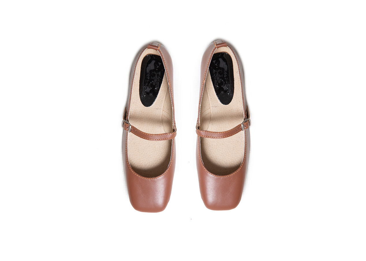 Mary Jane square toe - bister leather