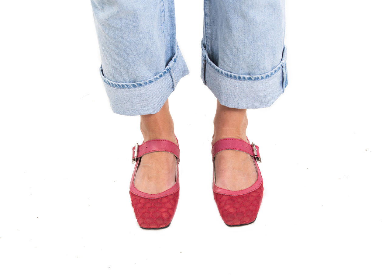 The Mary-Jane in raspberry red - House of Cinnamon X Deborah Darling