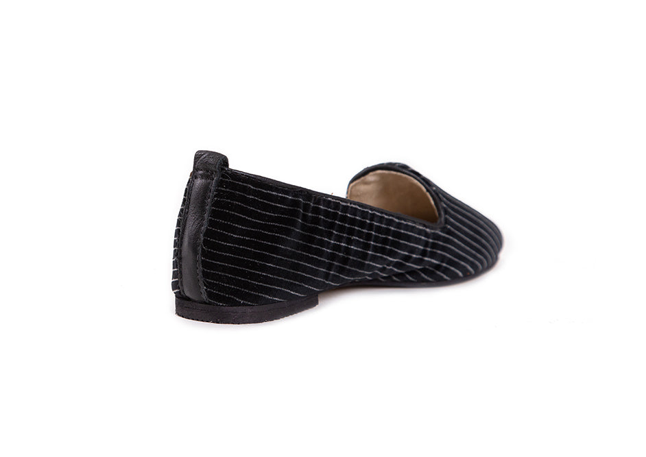 Pointed Loafer - pinstripe velvet