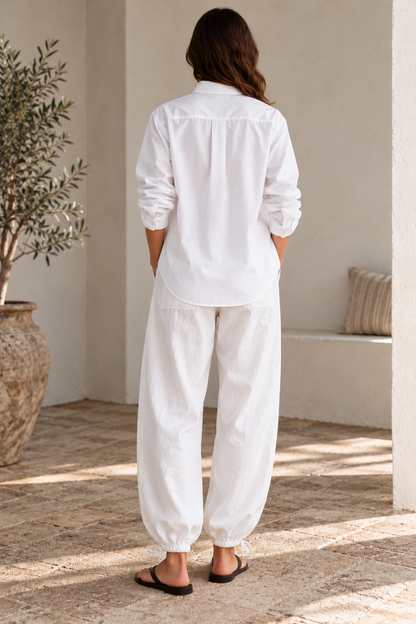 Cream linen jogger