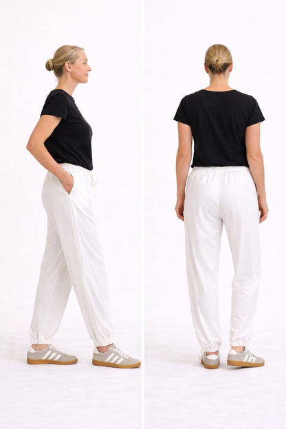 Cream linen jogger
