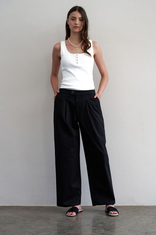Cotton trousers black