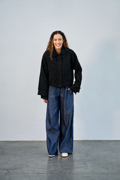 Soft wide legged cotton denims