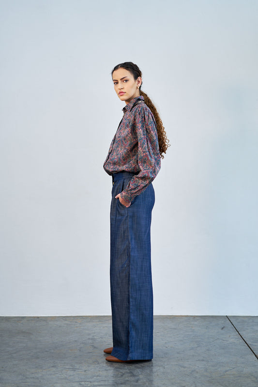 Soft wide legged cotton denims