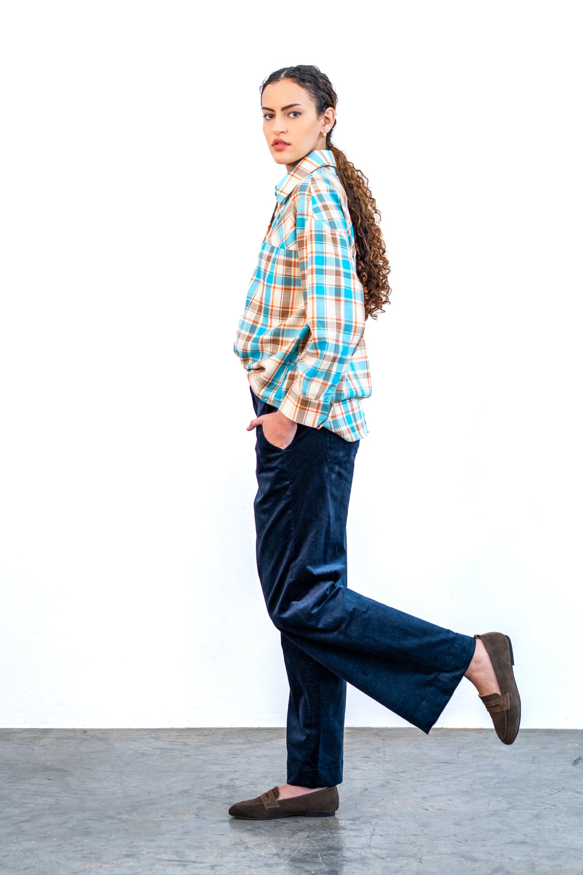 Navy corduory trousers
