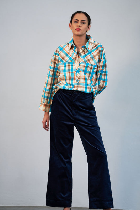 Navy corduory trousers