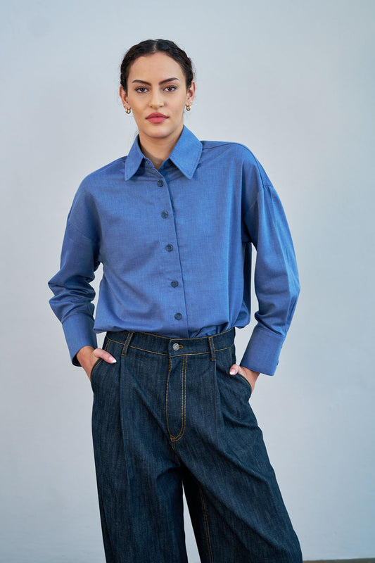 Blue Cotton Shirt