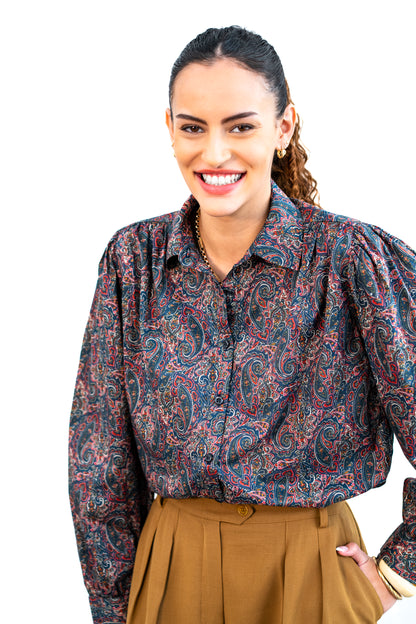 Paisley-print blouse