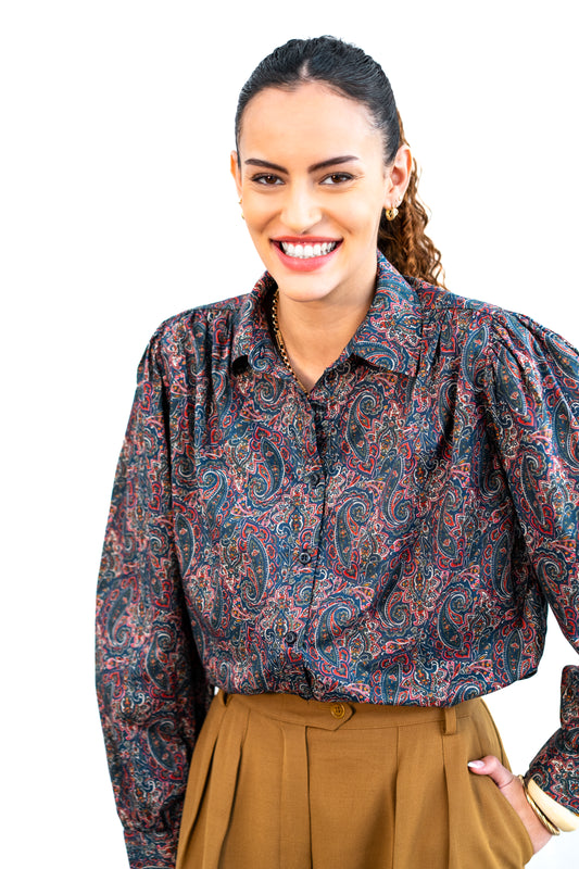 Paisley-print blouse