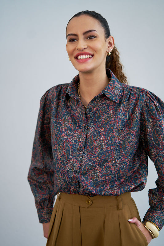 Paisley-print blouse