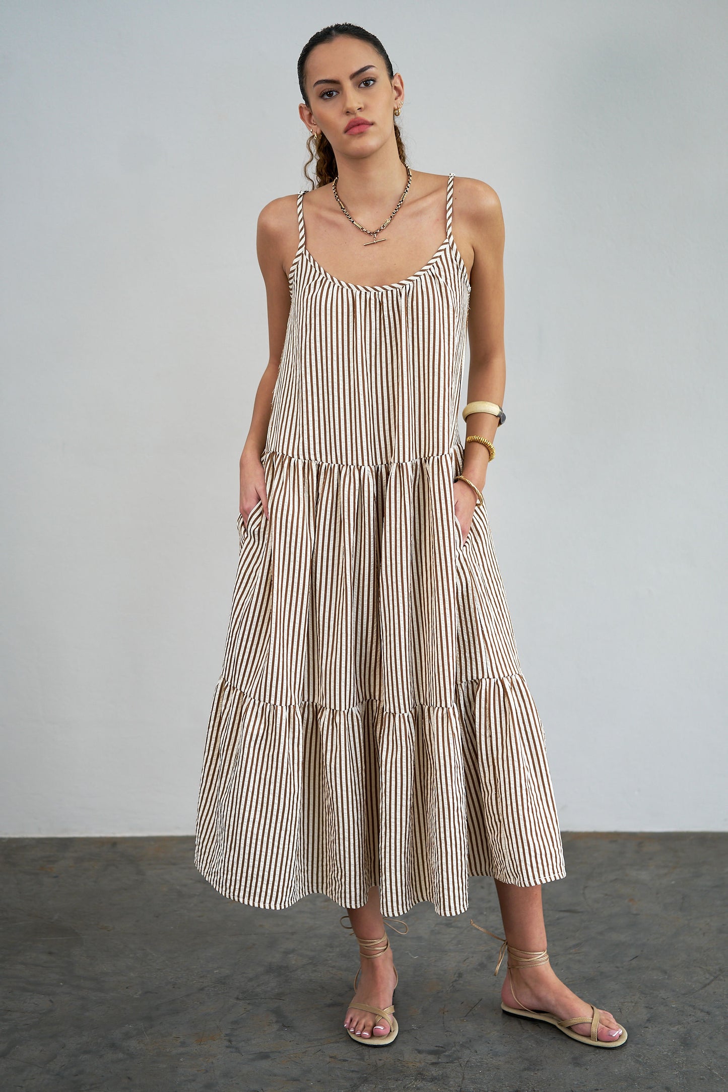 Striped midi dress