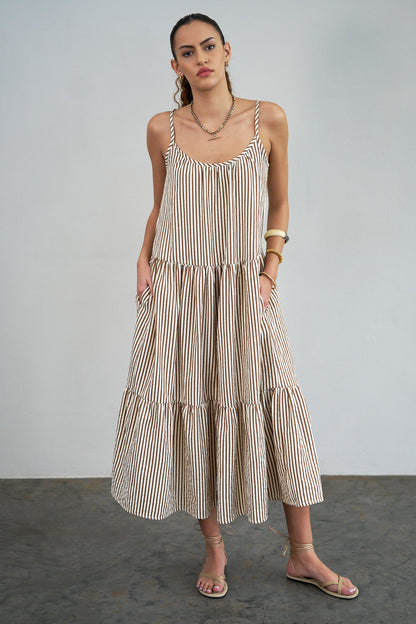 Striped midi dress