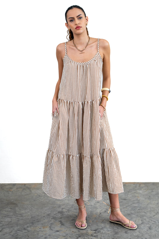 Striped midi dress
