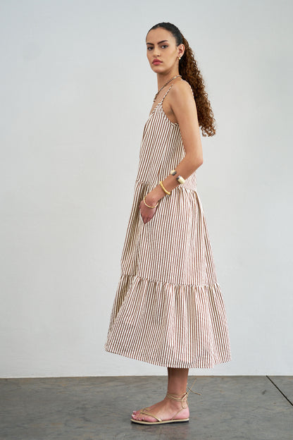 Striped midi dress