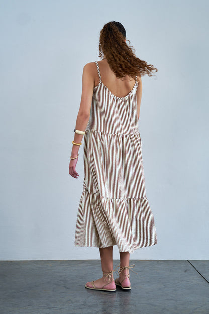 Striped midi dress