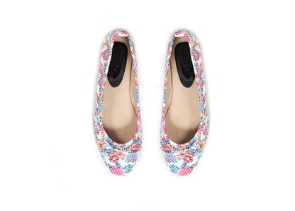 Ballet Flat - floral print leather
