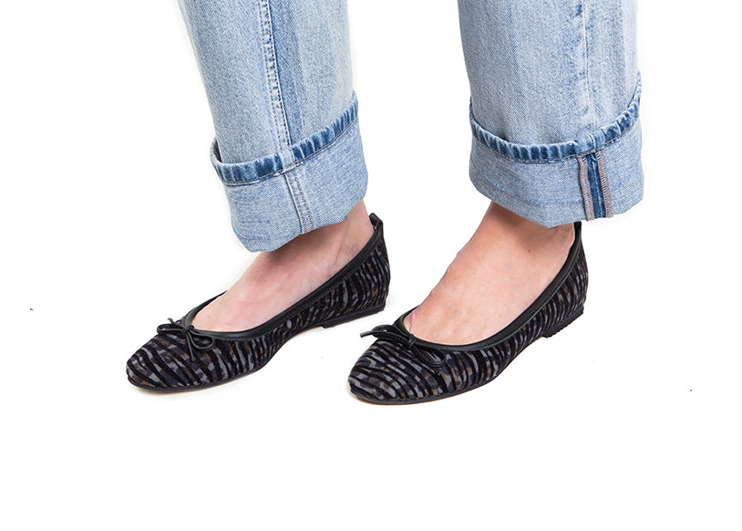 Ballet flat - Velvet animal print