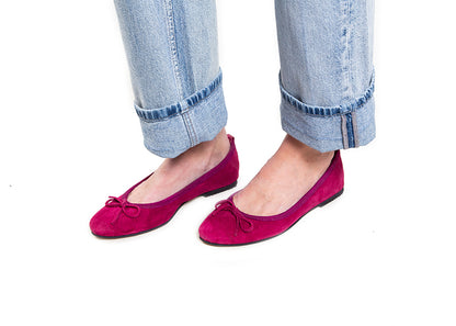 Ballet Flat - fuchsia pink suede