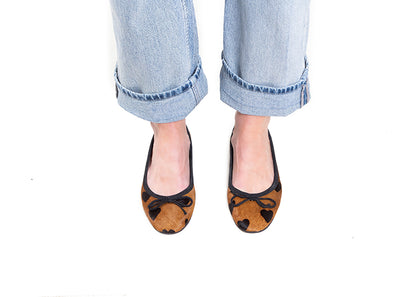 Ballet Flat - calfhair heart print