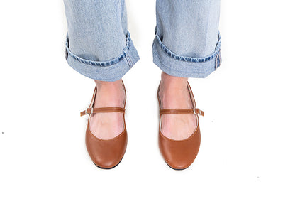 Mary Jane ballet flats - bister leather