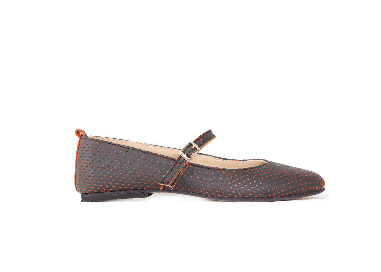 Mary Jane ballet flats - perforated black leather