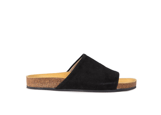 Greta Slides - black suede