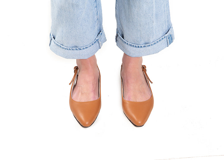 Slingback - Tan leather