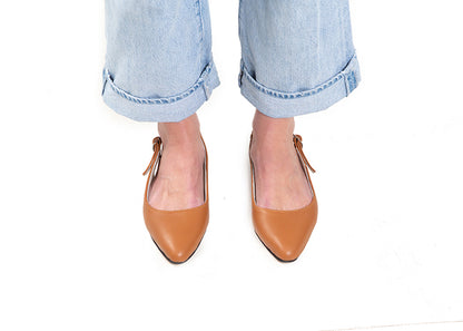 Slingback - Tan leather