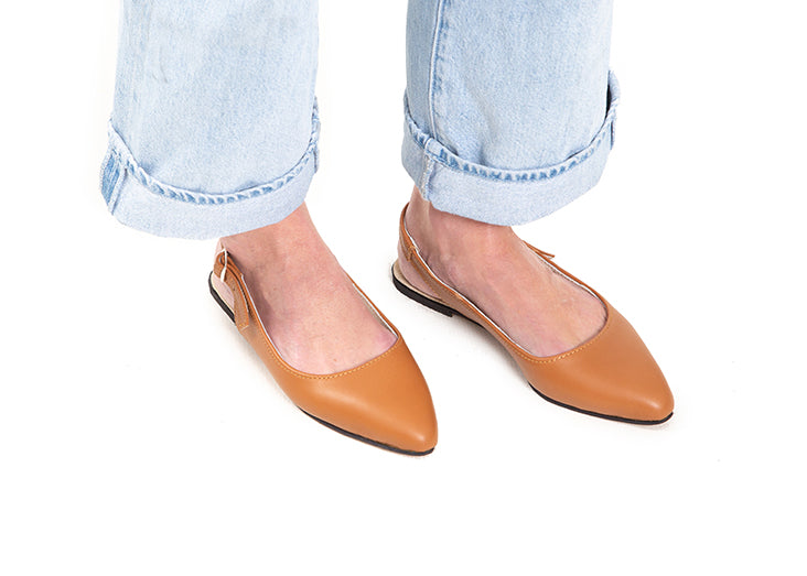 Slingback - Tan leather
