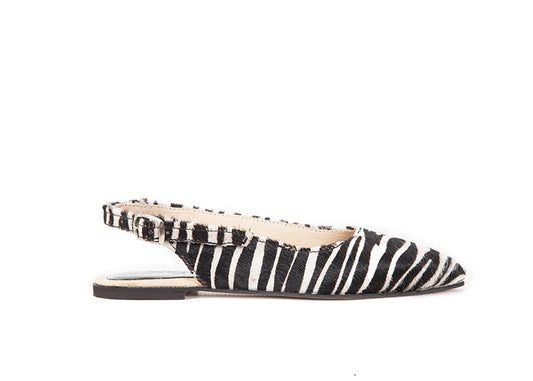 Slingback - Calf hair zebra print