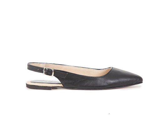 Slingback - Black leather