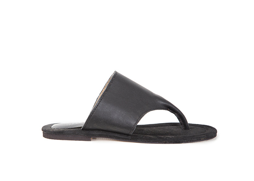 Black leather sandals