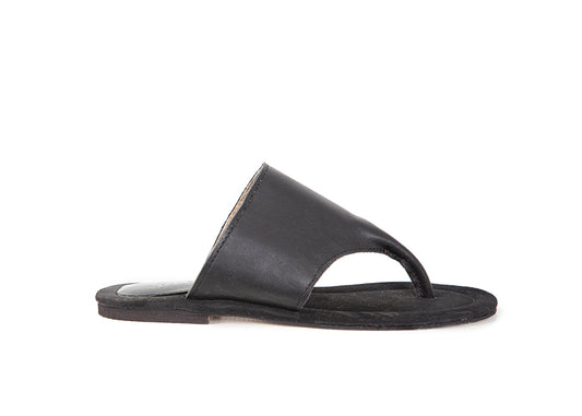 Black leather sandals